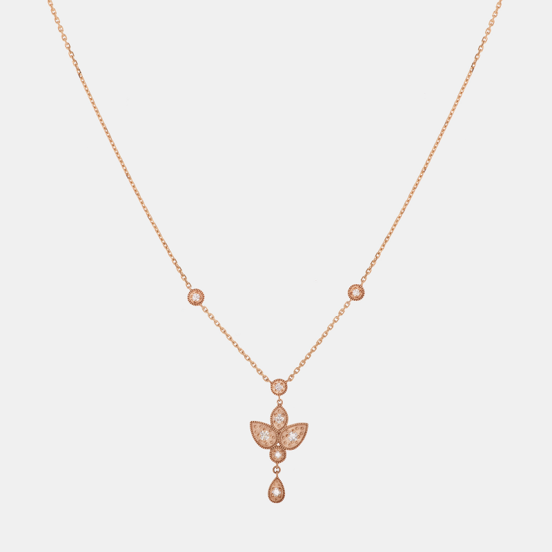 Collier diamant, Fleur Mille&un grains