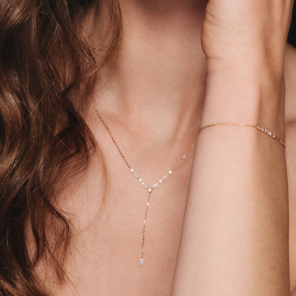 Collier diamant, Fleur Mille&un grains